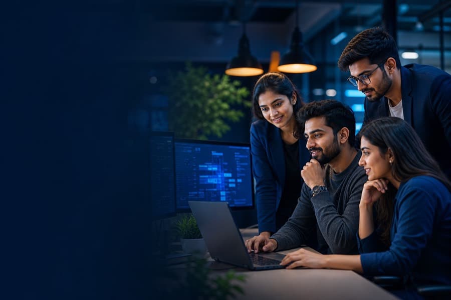 Young CodeStudioHub engineers collaborating with professional execution